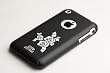 Apple iPhone 1G Soft Polycarbonate Slim fit Case - Black with Rose Tattoo (Cozip Brand) Made in Korea