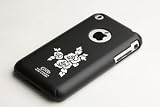 Apple iPhone Soft Polycarbonate Slim fit Case - Black with Rose Tattoo (Cozip Brand) Made in Korea