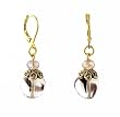 Earrings - E288 - Murano Style Glass - Curved Lentil ~ Lt. Amethyst (Lt. Purple)