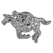 Silver Tone Racing Horse Animal Pin Brooch