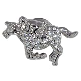 Silver Tone Racing Horse Animal Pin Brooch