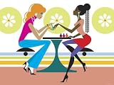 Woman in Salon Getting Manicures Photographic Poster Print, 24x32