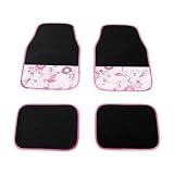 Stylish car pink flower universal full set of car mats- girls accessories