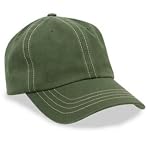 Contra Stitch Washed Polo Caps- Olive/ Khaki