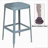 Lyon Workspace Products 1701(PP) 18' All-Welded Stool with Steel Seat (Black Rubber Feet)
