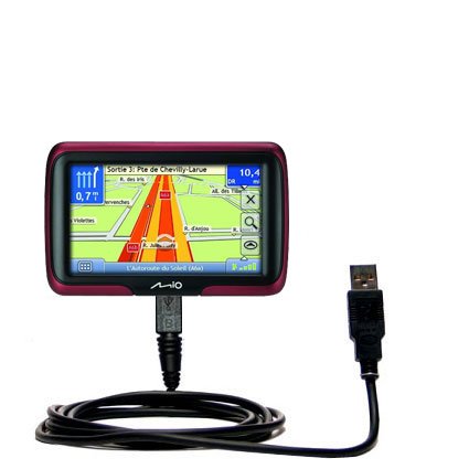 Classic Straight USB Cable for the Mio Moov M300 with Power Hot Sync and Charge capabilities - uses Gomadic TipExchange Technology