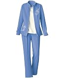Swann 3-Piece Embroidered Pants Suit, Petite