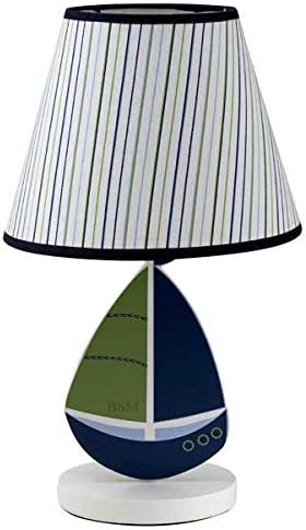 Blue Green Boys Sail Boat Lamp And Striped Shade Bulb By Nautica Kids