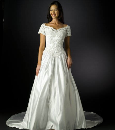 Wedding Dress Gown - Bridal Gown, Informal Bridal Gown, Ball gown by Sean Collection (B8022) White