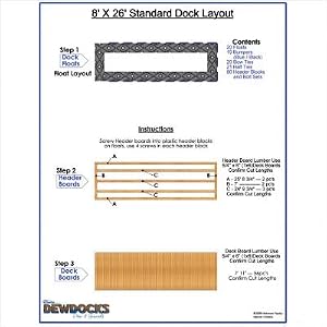 Dewdocks Standard Dock (Beige Blue,8 X 26-Feet) by