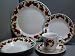 Apple 20pc Dinner Dish Dishes Set Gold Trim Apples NEW
