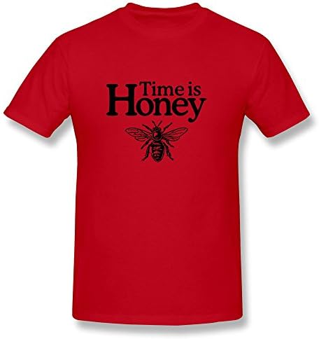 Time Is Honey Beekeeper Design Tees O-Neck - Men's Tees Size L Red