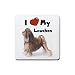 I Love My Lowchen Rubber Square Coaster (4 pack)
