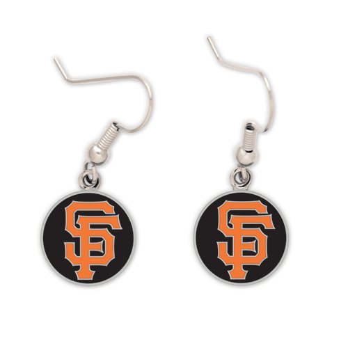 SF San Francisco Giants Dangle French Hook Earrings MLB Baseball Sports Team Logo
