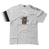 16/1　綿スラブ天竺　半袖Tシャツ 転写プリント monopolize柄-Ｌグレー-L