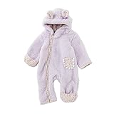 (チャックル) chuckle *スウィートガール*うさみみフード付きボア防寒カバーオール パープル 70cm P2903-70-80