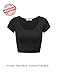 Black Womens Crop Tops with Short Sleeves Large Black