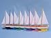 Lavender Mist Sunset Sailboat 17" Model Sailboat - Already Built Not a Kit - Wooden Sail Boat Replica Model Sailing Yacht Racer Nautical Home Beach Wall D&eacute;cor or Gift