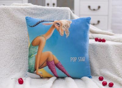 Zootopia-Throw Pillow Case Cushion Cover-15*15/18Pattern (blue)