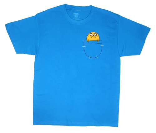 Adventure Time Jake In Pocket T-Shirt Size : Large