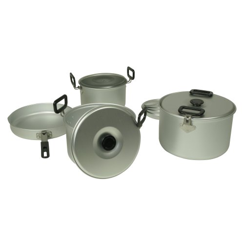 10T Woodman 12 Lot de casseroles et de poêles de camping Argent