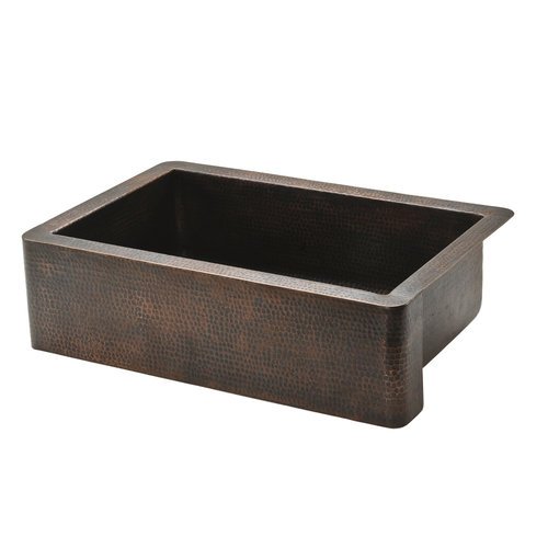 33 Copper Hammered Kitchen Apron Single Basin Sink