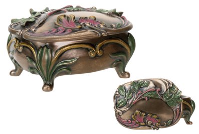 Art Nouveau - Collectible Spring Box Container Sculpture Statue Model