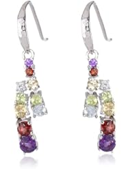 Sterling Silver Multi-Gemstone Journey Dangle Earrings