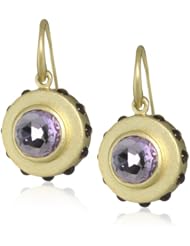 Renata de Dalmas Pink Amethyst and Smokey Quartz Cabochon Drop Earrings