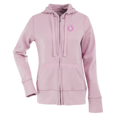 San Diego Padres Womens Zip Front Hoody Sweatshirt (Pink) - Small