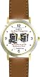 Habit 3 - Big Rocks Go First (English Text) - DELUXE TWO-TONE WATCH from THE 7 HABITS - WATCH COLLECTION BY WATCHBUDDY&reg; - Arabic Numbers - Brown Leather Strap-Size-Large ( Men's Size or Jumbo Women's Size )