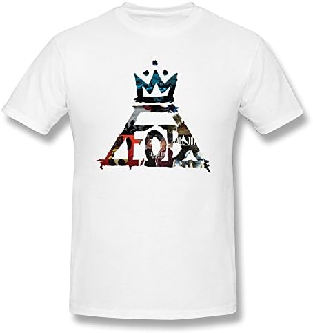 BOAO Men's Fall Out Boy Photo Logo T-shirt White S