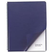 GBC Leather Look Premium Presentation Covers, Binding Covers, Non-Window, Rounded Corners, Navy, 50 Pieces Per box (2001711)