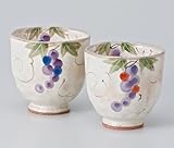 二色ぶどう湯呑（大・小セット）　　【千茶 美濃焼】 〔キャッシュバックキャンペーン対象商品〕