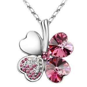Swarovski Elements Crystal Four Leaf Clover Pendant Necklace 19