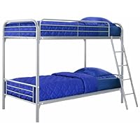 Dorel Home Products Twin-Over-Twin Bunk Bed, Silver