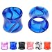 UV Swirling Marble Hollow Saddles - 10g - Blue - Sold As A Pair