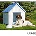 Traditional Dog House - Blue and White - Large (Blue/White) (36H x 36W x 37D)