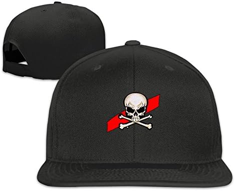 VOLTE Skull Bones Flat Bill Camper Adjustable Caps Snapback Black