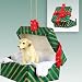 Labrador Retriever Green Gift Box Dog Ornament - Yellow
