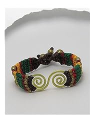 Cotton Waxed Thread Bracelet In Brass