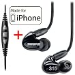 Shure SE315 Earphones (Black) & CBL-M-+K Music Phone Cable with Remote + Mic for iPhone, iPod and iPad
