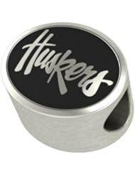 Nebraska Huskers Bead Fits Most Pandora Style Bracelets Including Pandora, Chamilia, Biagi, Zable, Troll and More. High Quality Bead in Stock for Immediate Shipping