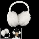 Lady Plastic Frame White Fluffy Ear Warmers Earmuffs