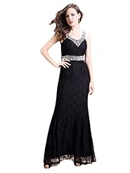 Sleeveless Lace Mesh Sequined Floral Print Scoop Neck Mermaid Evening Dress/Prom Dress/Party Dress/Wedding Dress  With a Sash 