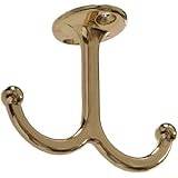 The Hillman Group The Hillman Group 852305 Undershelf Coat Hook- Brass Finish 2-Pack