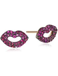 Kismet by Milka Lip Studs Rubies Stud Earrings