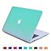 Fade to White Matte Carrying Hard Shell Case for MacBook Air 13.3” A1466 & A1369 (Turquoise Blue)