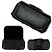 Executive Black Horizontal Leather Side Case Pouch with Belt Clip and Belt Loops for Samsung R410, T119, T729, U650 (Sway), U940 Glyde [Perfect Fit by Accessory Export]