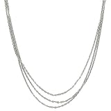 Rhodium Plated 925 Sterling Silver Diamond-Cut Anchor Chain Necklace